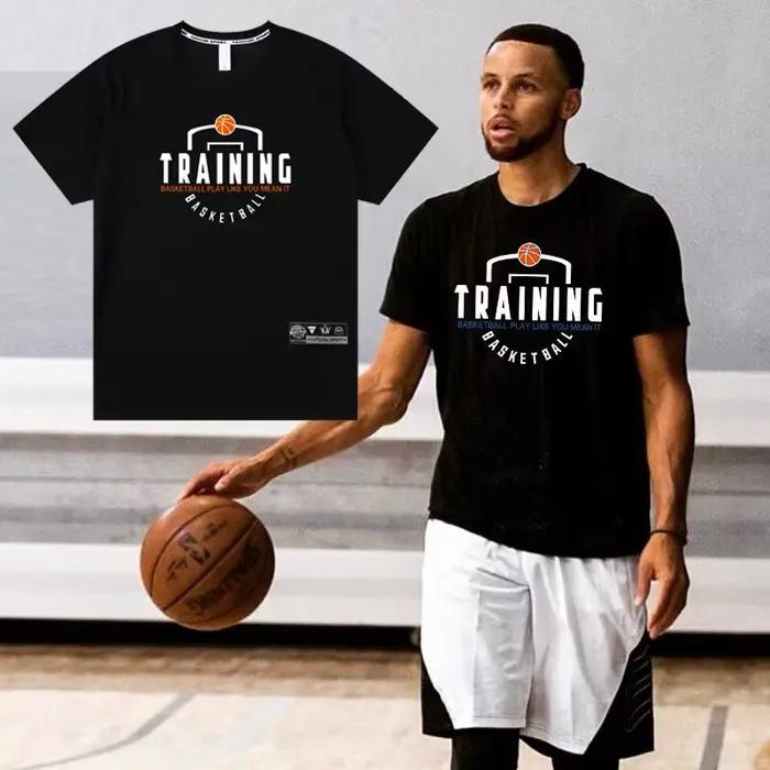 T-shirt manches courtes pour hommes, ample, course à pied, rue, basket-ball, gymnastique, lettre imp