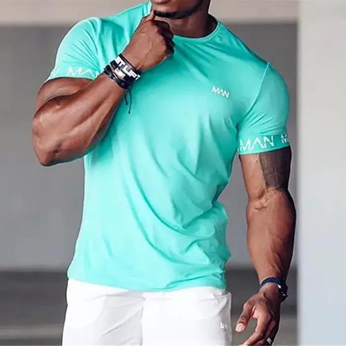 T-shirt compression homme pour gym et course - Haut sportif respirant d'été pour entraînement fitness