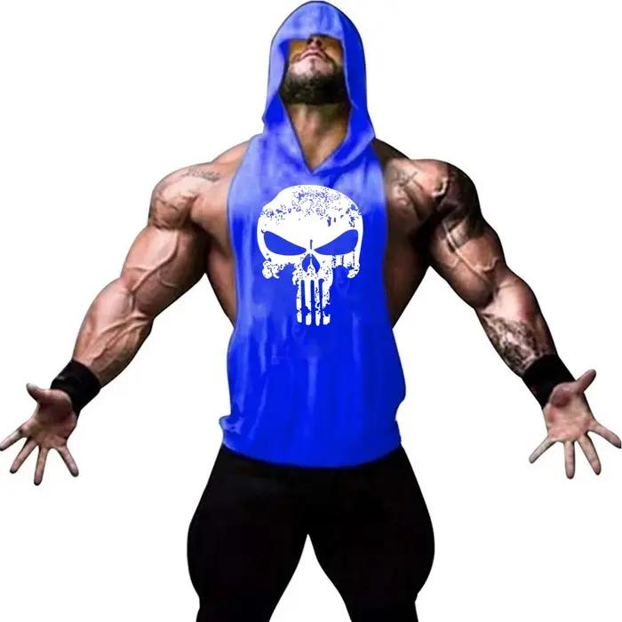 Gilet à capuche imprimé personnalisé pour hommes, gilet confortable et incliné, exercice de gym, loi
