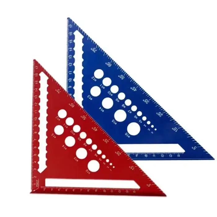 Règle triangulaire métrique de 7 pouces, rapporteur d'angle en alliage d'aluminium, règle de mesure