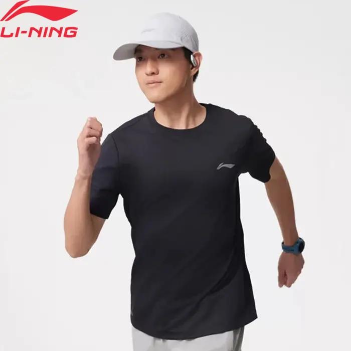 Li-Ning T-shirt de sport pour hommes AT AIR, coupe régulière, en polyester respirant, avec doublure