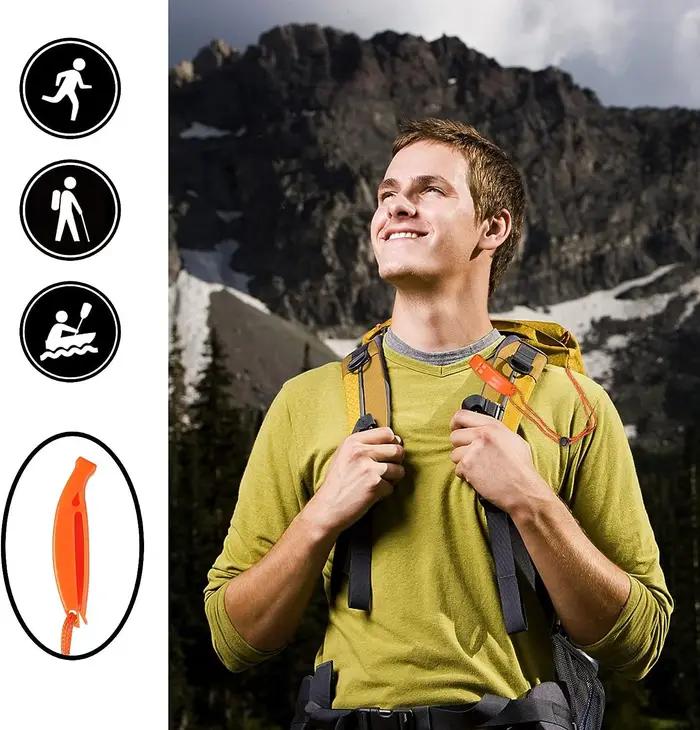 Sifflets de sécurité d'urgence avec lanière, gilets de sauvetage, canots de sauvetage, pêche, bateau