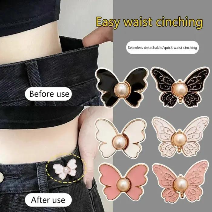 Boutons en jean papillon, Clips réglables pour pantalons, jupes, tendeur de taille, boucle, bouton-p
