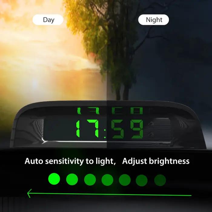 Horloge Numérique Interne de Voiture avec Batterie spatirée, Accessoire de Décoration Solaire, 6224