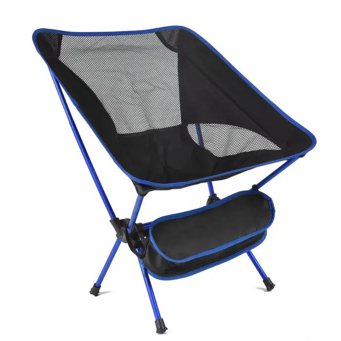 Chaise de Camping pliante légère, chaise d'extérieur Portable en alliage d'aluminium avec dossier pa