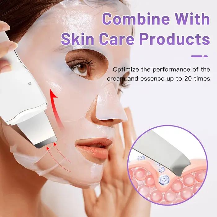 Épurateur de peau électrique à ultrasons, vibration du visage, spatule, épluchage, dissolvant de poi