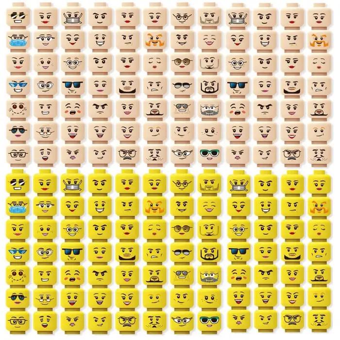 56 pcs/lot Figure tête visages créatif rire cri mignon Expression faciale briques à monter soi-même