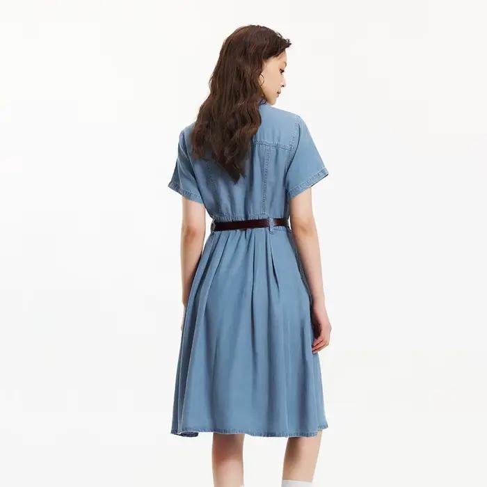 Robe en jean Semir pour femme, taille cintrée, boutonnée, nouvelle collection été 2025, robe midi ra