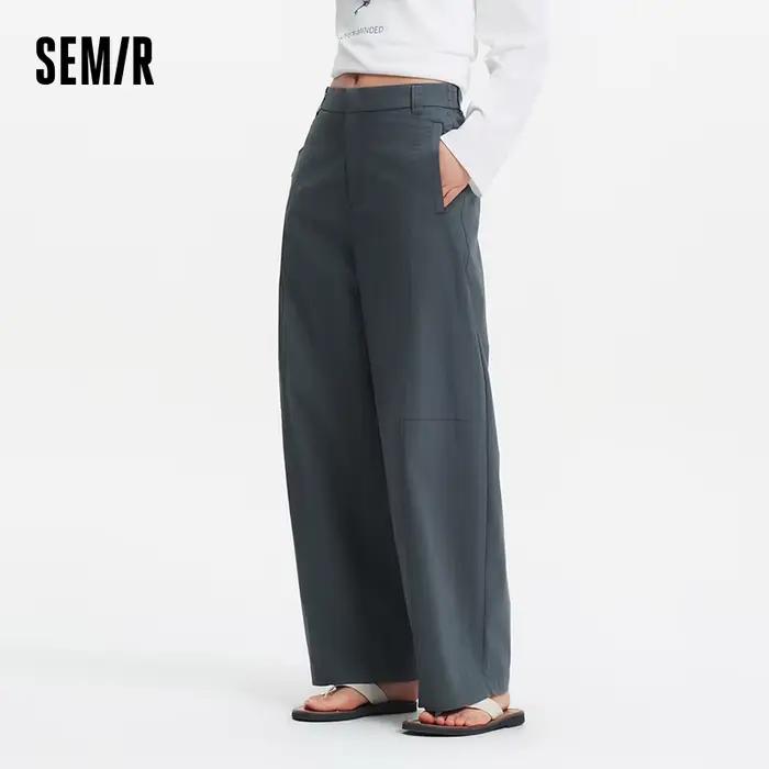 Pantalon Femme Semir Tissé 2026 Coupe Ample Jambe Large Fluide et Confortable Style Urbain Décontrac