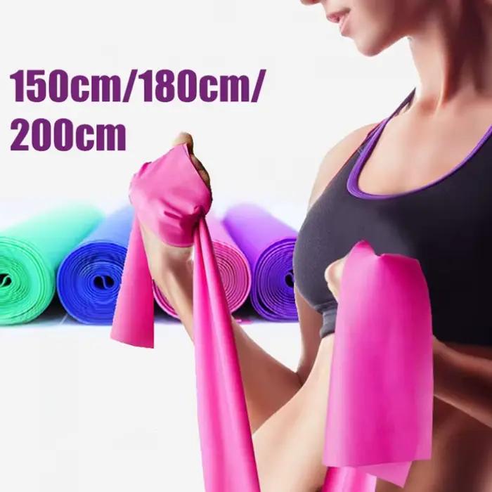 Bande de résistance élastique Yoga Pilates, bande d'entraînement physique 150cm, caoutchouc naturel