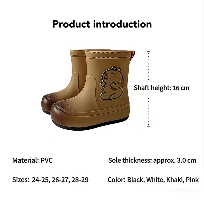 Bottes de pluie pour enfants, chaussures en caoutchouc imperméables, antidérapantes, chaussures de p