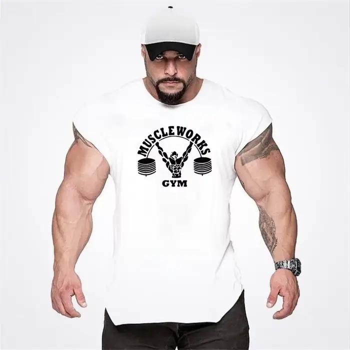 Nouvelle marque d'été gilet coton vêtements de sport hommes débardeurs sans manches t-shirt équipeme