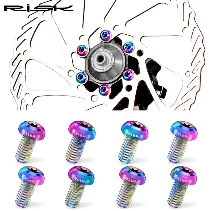Risque 12 pièces M5 * 10MM vélo frein à disque Rotor boulons de fixation TC4 titane vélo vtt vélo ul
