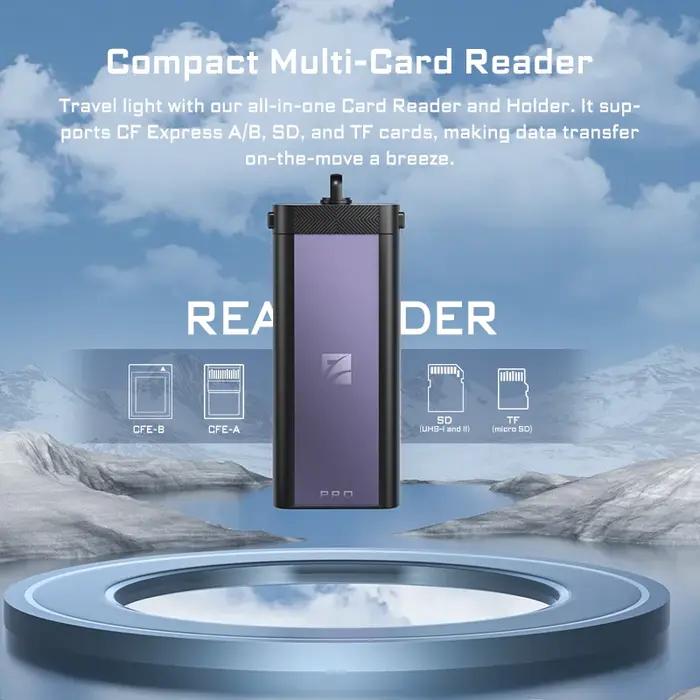 Lecteur de carte FrePS-Pro portable polyvalent, CF Express A/B,SD TF et Micro SD, support pour les p
