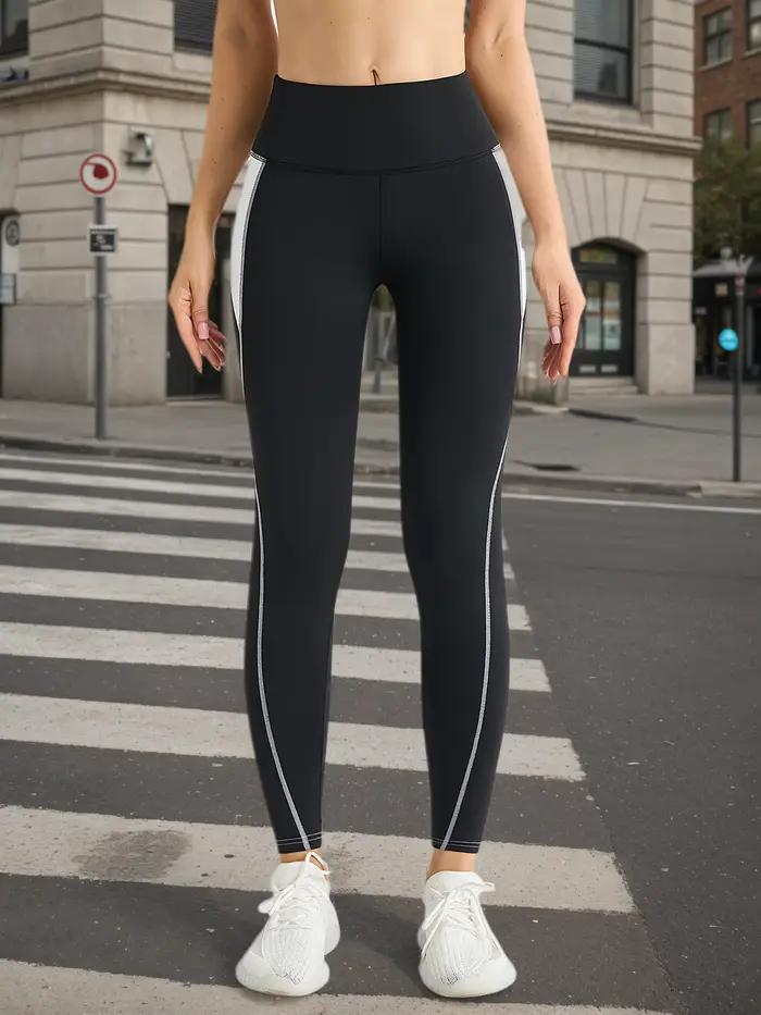 Pantalon de Yoga amincissant contrasté pour femmes, taille haute, levage des fesses, sensation nue,
