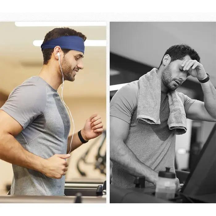 Bandeau de sport élastique absorbant à séchage rapide pour hommes et femmes, bandeau anti-transpirat