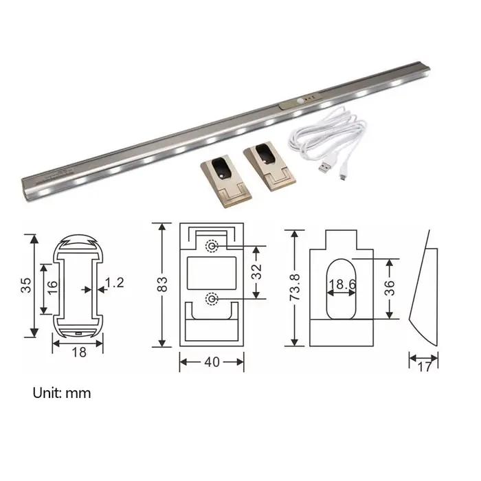 Aqumotic-Lampe à induction humaine à LED, cintre d'armoire, poteau de gril, accessoires de charge po