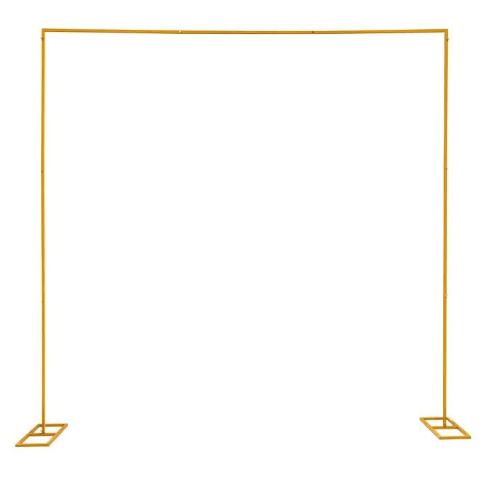 Arche de Mariage en Métal, Cadre à Fleurs, 3x3m, Fond Carré Réglable, Support d'Arc à Ballons, Décor