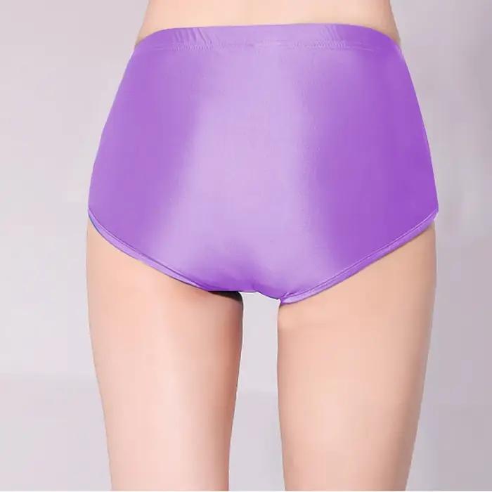 Short satin soyeux brillant femme pantalon sexy bikini taille haute collant