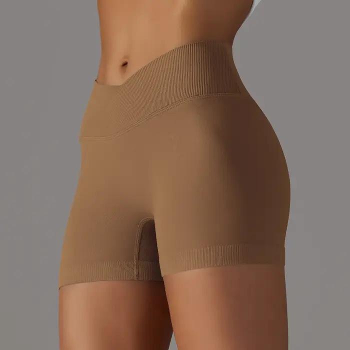 Pantalon d'été moulant en trois parties, taille V, pêche, levage des hanches, short de yoga taille h