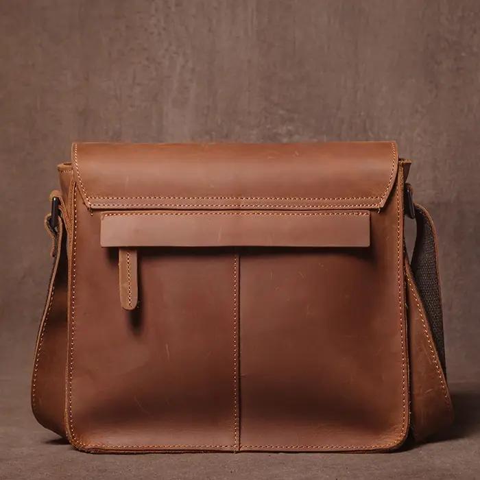 GURO marque de luxe en cuir véritable sac à bandoulière hommes Crazy Horse peau de vache sac de mess