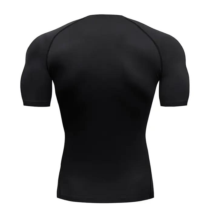 Sweat-shirt compression été manches courtes pour hommes - T-shirt fitness séchage rapide S-3XL