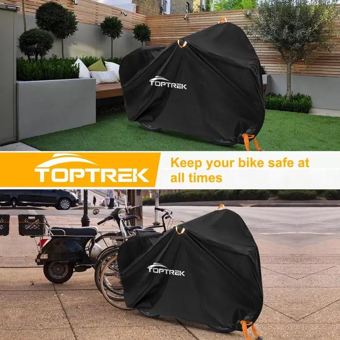 Toptrek Housse de vélo 210D Oxford Rangement extérieur Housse de vélo étanche et anti-UV avec membra