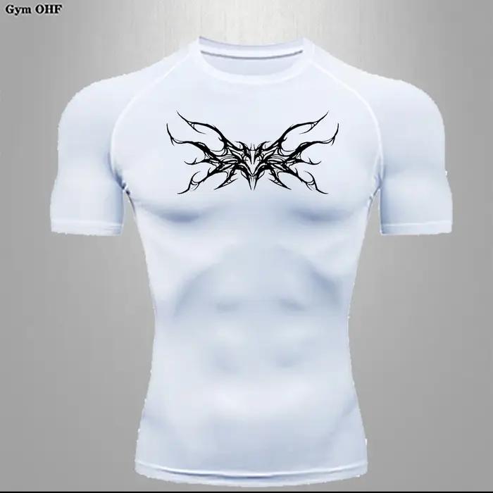 Homme Compression t-shirt salle de sport Fitness entraînement course séchage rapide chemise de sport