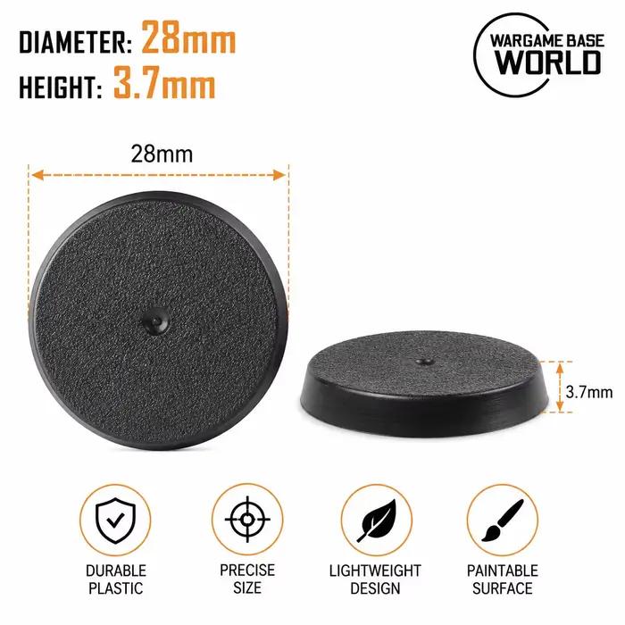 Bases rondes de 28 mm pour miniatures de jeu et jeux de table