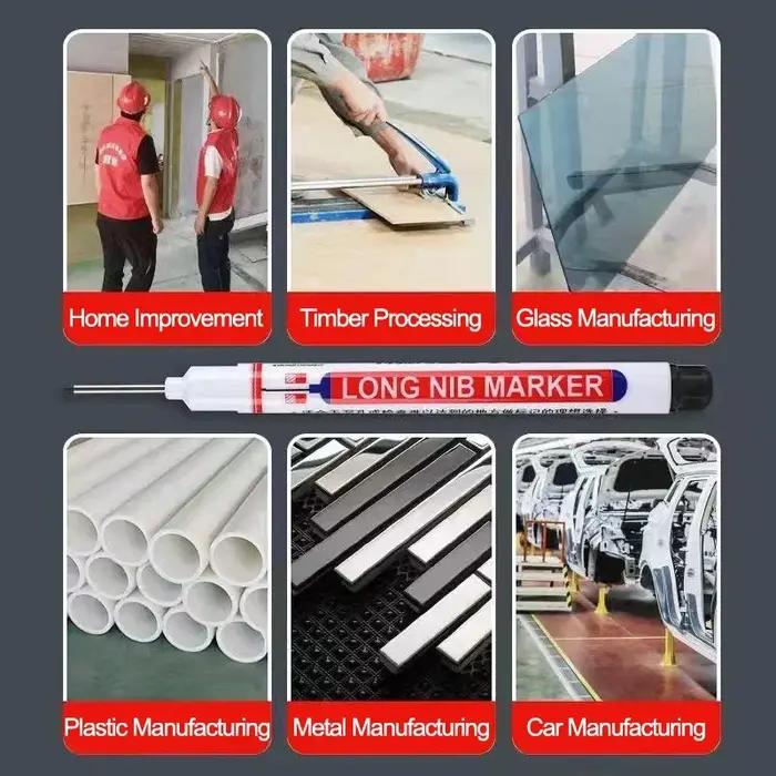 Marqueurs à tête longue à trou profond de 20mm, 8 pièces/ensemble, pour stylo perforant en métal, ét