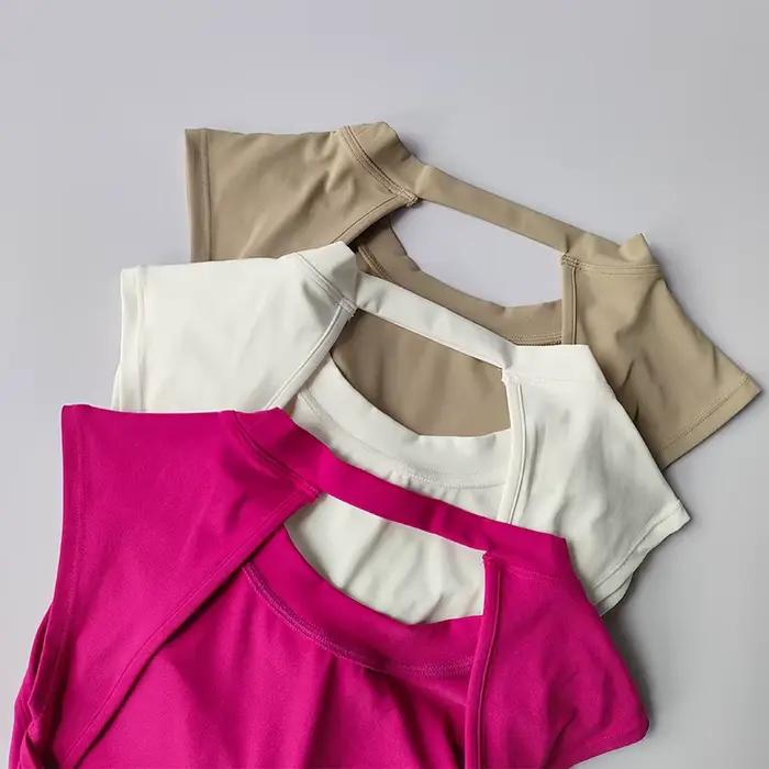 Soutien-gorge de sport push-up pour femmes, t-shirts sexy, beauté du dos, fitness, yoga, vêtements d