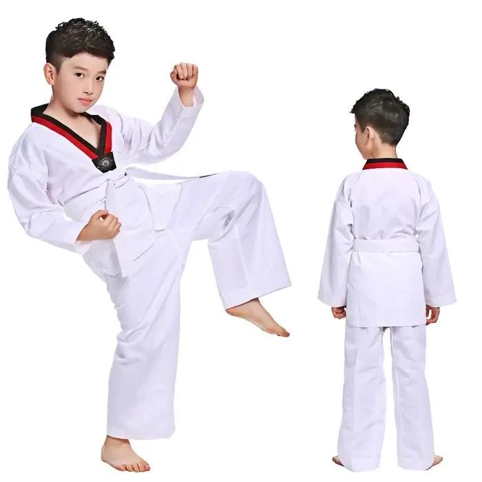 Costumes TKD 2022, uniformes de Taekwondo blancs, vêtements de karaté Judo Dobok pour enfants et adu