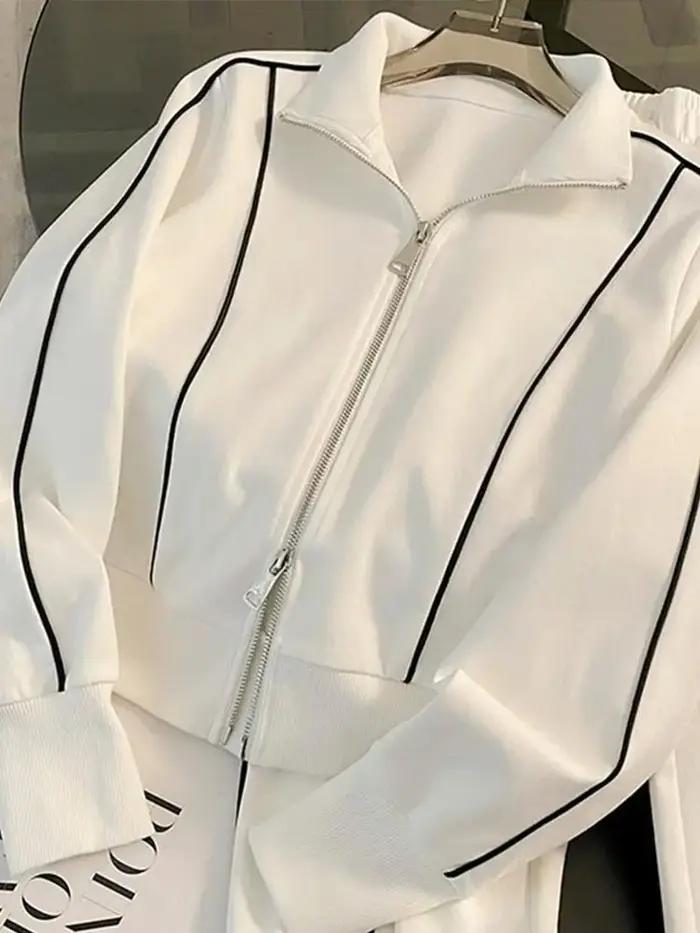 Ensemble veste et pantalon droit pour femme décontracté et chic, confortable et polyvalent pour activités sportives et vie quotidienne