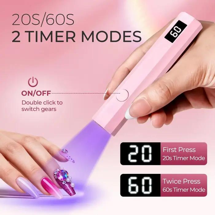 Ensemble de lampes à ongles UV/LED sans fil, lumière portative avec support, affichage LCD, sèche-on