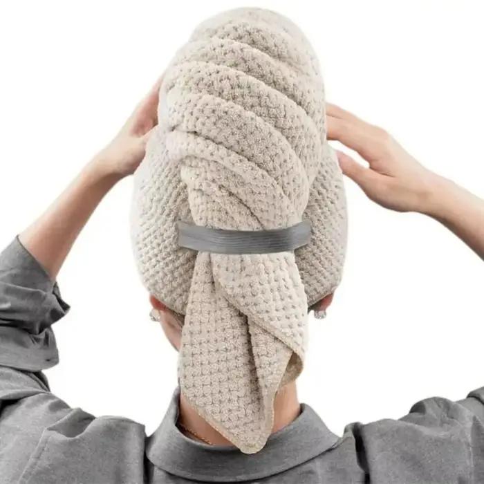 Serviette pour cheveux de couleur unie, bonnet pour cheveux secs texturés, serviette pour cheveux ab