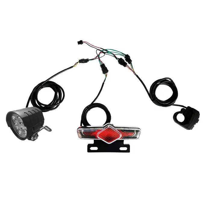 Kit de feu avant et arrière de vélo électrique, câble de commutation DK336, Kit d'éclairage LED ABS,