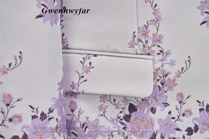 Costume Homme G&N Nouvelle Série 2026 – Blazer et Smoking 3 Pièces à Motif Floral Lilas Magnifique –