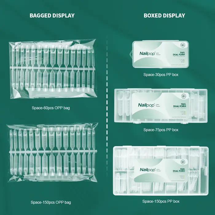 Nailpop Space Nail Dual Forms 15 Tailles Formes à ongles pour extension de gel poly Réutilisables Ma