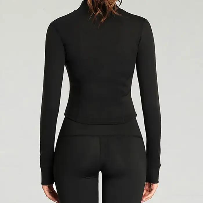 Veste de survêtement coupe cintrée pour femme, manteau de fitness à manches longues, veste de yoga a