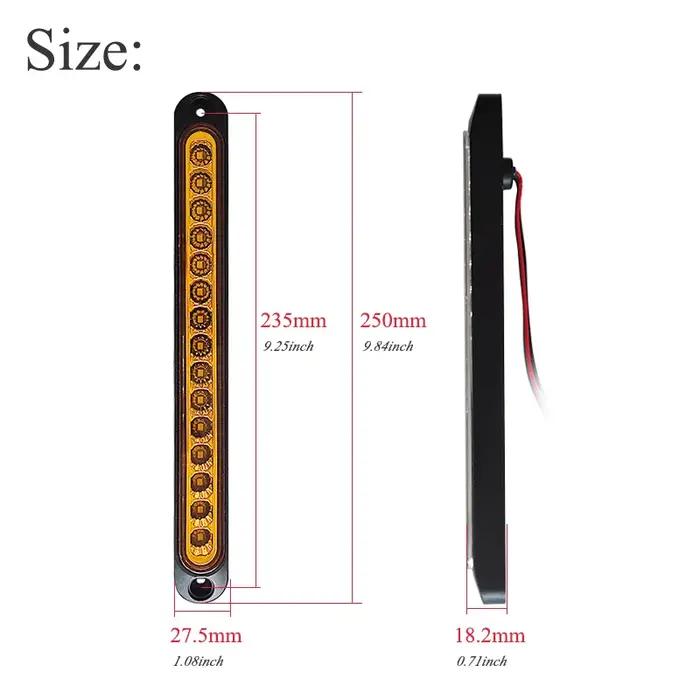 2 pièces 12V 24V barre lumineuse de voiture marqueur latéral clignotant arrêt lampe d'avertissement