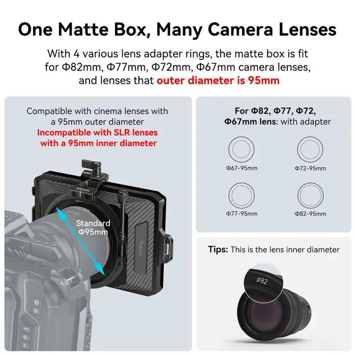 SmallRig Mini Matte Box Lite pour appareils photo reflex numériques et sans miroir empêche la lumièr