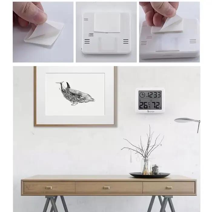NIDIBOU- Horloge numérique de bureau avec température et humidité, horloges murales pour la maison,