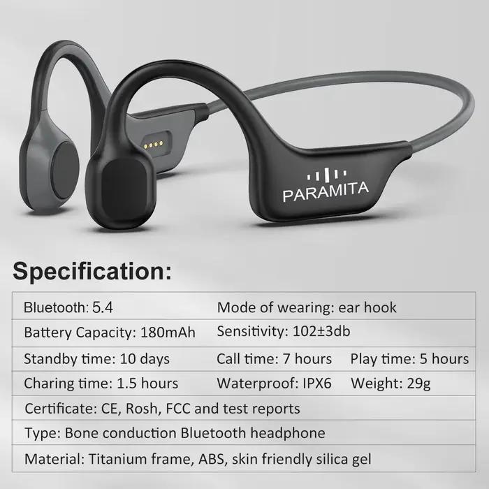 PARAMITA-Écouteurs sans fil Bluetooth Real Sophia Conduction, casque de sport étanche avec micro pou