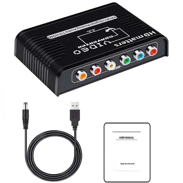 5 composants RCA Ypbpr vers HDMI, convertisseur vidéo vers HDMI, adaptateur de convertisseur audio v