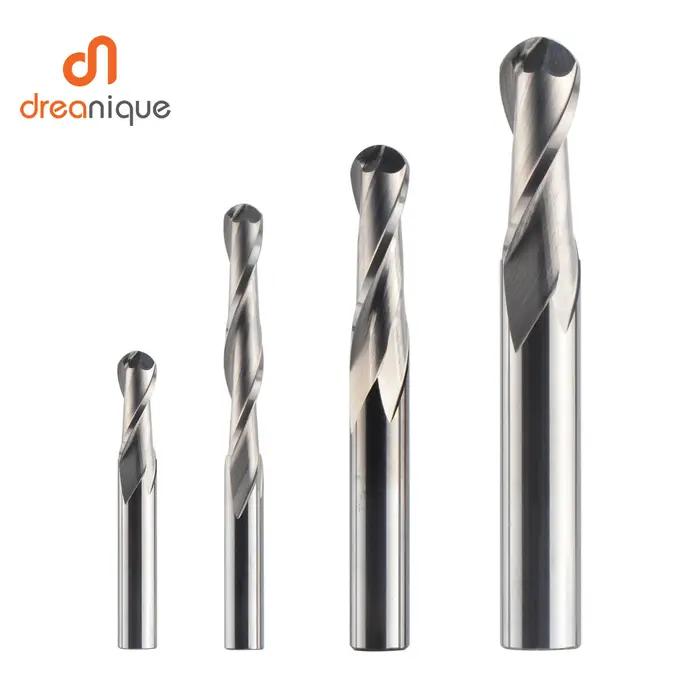 Dreanique 1pc fraise à bout sphérique en carbure 2 cannelures R0.5-R4.0 fraise en bout pour bois et