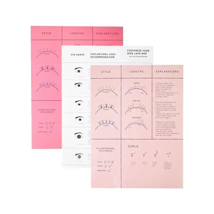 Tableau de carte de cils pour débutant, tableau de pratique des cils vaporeux, éponges en forme d'oe