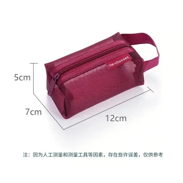 Série sombre Vintage tridimensionnel carré en Nylon maille porte-monnaie pochette grande capacité cl