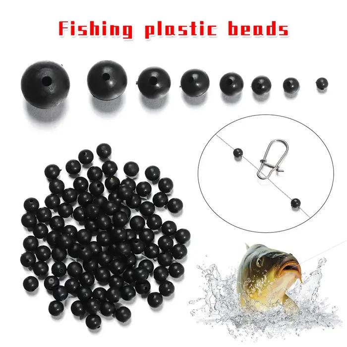 Perles de pêche rondes, souples et dures de 3mm à 12mm, accessoires pour leurres, hameçons, 100 pièc