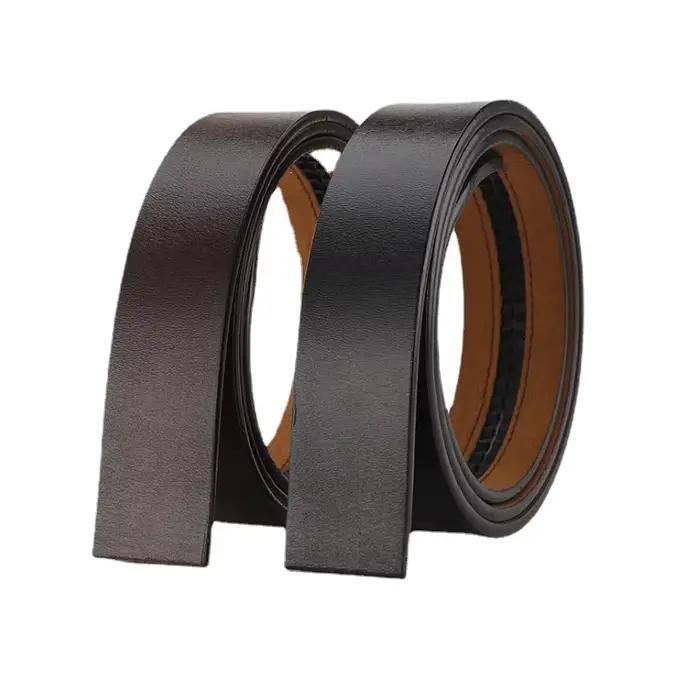 Nouveaux ceintures en cuir véritable pour hommes ceintures à boucle automatique hommes mode sans bou