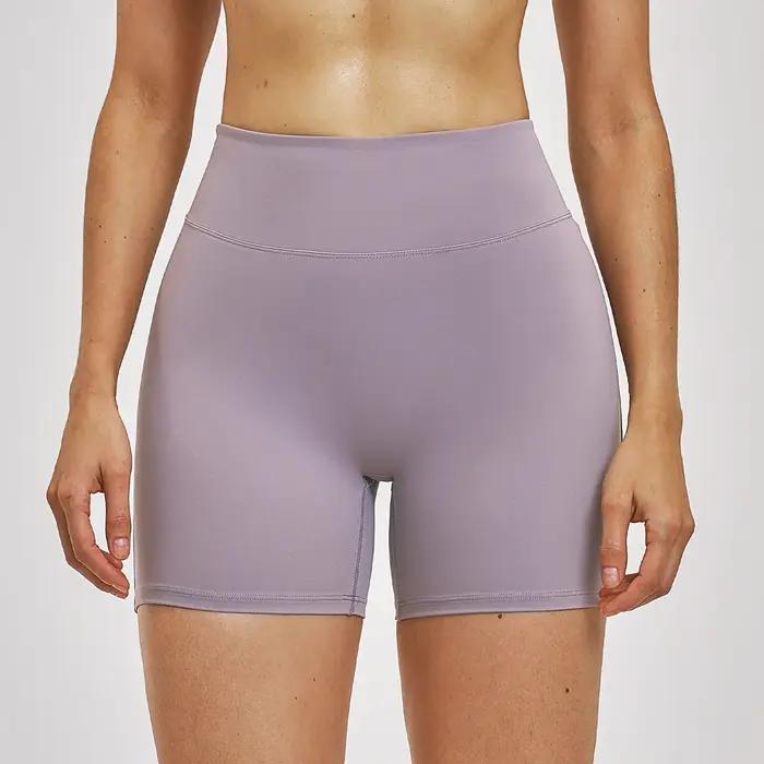 Shorts de yoga taille haute pour femme, couleur unie, pour le cyclisme et l'entraînement, shorts de